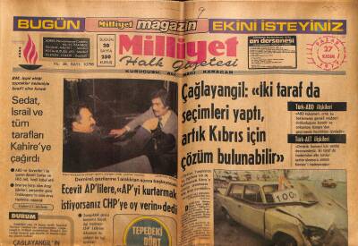 Milliyet Halk Gazetesi 27 Kasım 1977 - Çağlayangil İki Taraf da Seçimleri Yaptı , Artık Kıbrıs İçin Çözüm Bulunabilir GZ117738 - 1