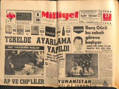 Milliyet Halk Gazetesi 27 Mart 1964 - Türkeş Ve Akkoyunlunun Dün Sorguları Yapıldı - Tekelde Ayarlama Yapıldı GZ118364 - 1