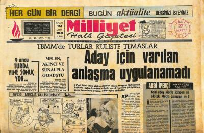 Milliyet Halk Gazetesi 27 Mart 1973 - Boğazın 2 Yakası Birleşti - Yabancı 2 Gemi Boğazda Çarpıştı GZ93431 - 1