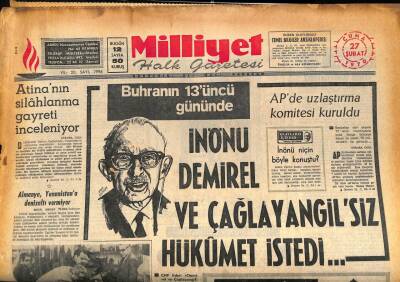 Milliyet Halk Gazetesi 27 Şubat 1970 - Polis , Amerikan Pazarlarını Bastı GZ86392 - 1