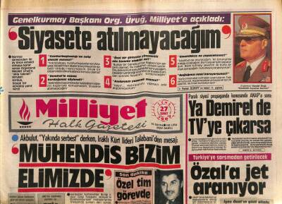 Milliyet Halk Gazetesi 27 Şubat 1987 - Reagan Ateş Altında GZ62429 - 1