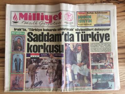 Milliyet Halk Gazetesi 27 Şubat 1992 - Saddamda Türkiye Korkusu GZ72847 - 1