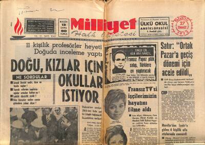 Milliyet Halk Gazetesi 27 Temmuz 1970 - Türkiyenin Bütün Afyonu Amerikaya Eroin Olarak Gitse 18 Günde İçilir GZ117964 - 1