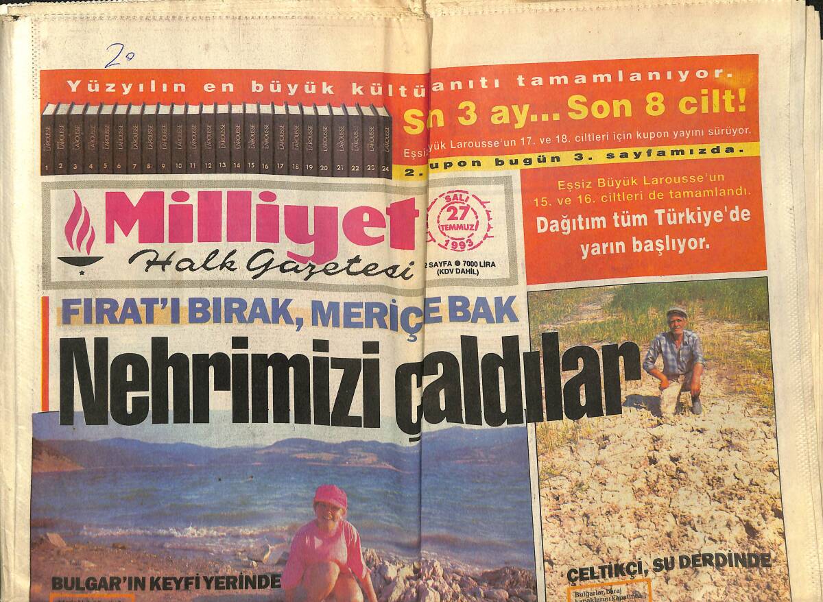 Milliyet Halk Gazetesi 27 Temmuz 1993 - İnönü, Kravatı Attı - Ajda-Oya-Bora - Dünden Bugüne Madonna GZ153058 - 1