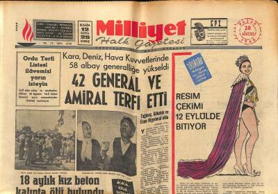 Milliyet Halk Gazetesi 28 Ağustos 1966 - Kara , Deniz , Hava Kuvvetlerinde 58 Albay Generalliğe Yükseldi GZ121515 - 1