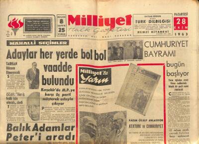 Milliyet Halk Gazetesi 28 Ekim 1963 - 12 Milyon Çocuk , Çocuk Felcine Karşı Aşılanacak GZ91668 - 1