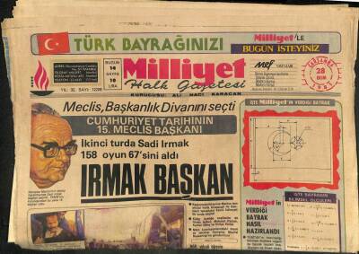 Milliyet Halk Gazetesi 28 Ekim 1981 - İkinci Turda Sadi Irmak 158 Oyun 67sini Aldı GZ113851 - 1