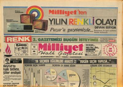 Milliyet Halk Gazetesi 28 Ekim 1983 - Beyrutta Halk Tetikte , Şiiler Endişeli - Alman Basını Kaleci Ademe Teşekkür Ediyor... GZ126031 - 1