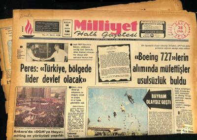 Milliyet Halk Gazetesi 28 Eylül 1976 - Peres Türkiye , Bölgede Lider Devlet Olacak GZ85655 - 1