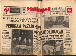Milliyet Halk Gazetesi 28 Haziran 1962 - Başkan Gürsel Dün Yine Bakanlarla Tanıştı GZ70457 - 1
