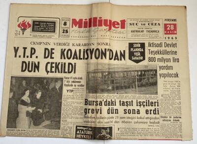 Milliyet Halk Gazetesi 28 Kasım 1963 - Genç Bir Kadın Üç Kadını Bıçakladı GZ60268 - 1