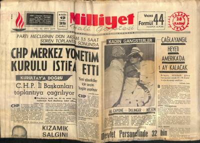 Milliyet Halk Gazetesi 28 Kasım 1965 - Amerikada 20 Bin Kişi Vietnam İçin Yürüyüş Yaptı - CHP Merkez Yönetim Kurulu İstifa Etti GZ117956 - 1