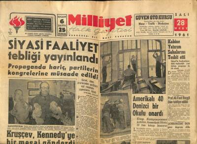 Milliyet Halk Gazetesi 28 Mart 1961 - Azraili Yenen Liz Taylor Dün Hastahaneden Çıktı GZ76171 - 1