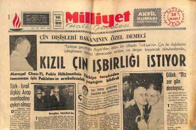 Milliyet Halk Gazetesi 28 Mart 1965 - Kızıl Çin İşbirliği Yapıyor GZ70495 - 2