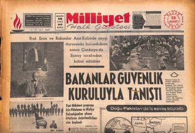 Milliyet Halk Gazetesi 28 Mart 1971 - Dışarıdan Gelen Bakanlar Milletvekili Maaşı Alacak GZ86948 - 1