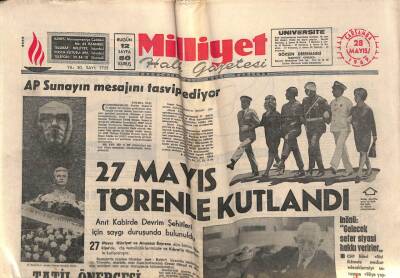 Milliyet Halk Gazetesi 28 Mayıs 1969 - Erbakan Başkanlık Koltuğuna Oturdu GZ81028 - 1