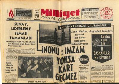Milliyet Halk Gazetesi 28 Nisan 1972 - Sunay , Liderlerle Teması Tamamladı GZ79111 - 1