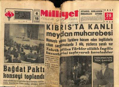 Milliyet Halk Gazetesi 28 Ocak 1958 - Bağdat Paktı Konseyi Toplandı GZ74482 - 1