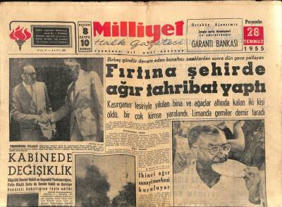 Milliyet Halk Gazetesi 28 Temmuz 1955 - Bulgarlar Bir İsrail Yolcu Uçağını Düşürdü GZ88915 - 1
