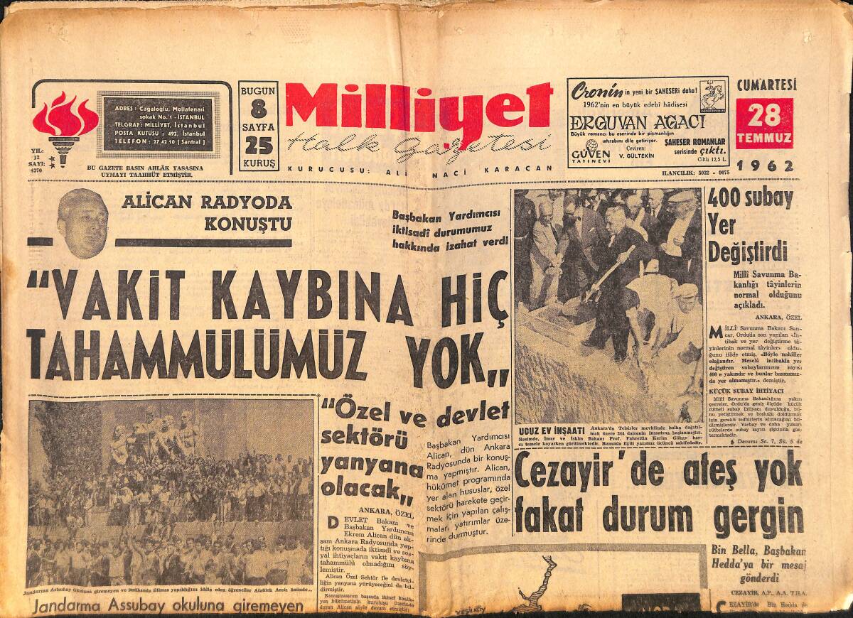 Milliyet Halk Gazetesi 28 Temmuz 1962 - Marilyn Monroe'nun İçyüzü - Mary Margaret Yeni Bir Rekor Kırdı GZ157890 - 1