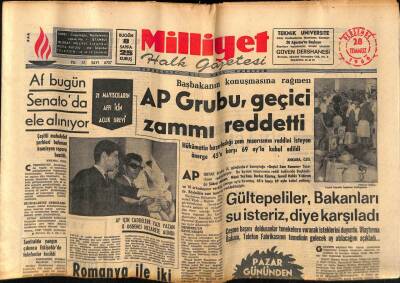 Milliyet Halk Gazetesi 28 Temmuz 1966 - 21 Mayısçıların Affı İçin Açlık Grevi GZ62809 - 2