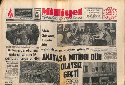 Milliyet Halk Gazetesi 28 Temmuz 1968 - Anayasa Mitingi Dün Olaysız Geçti GZ117685 - 1