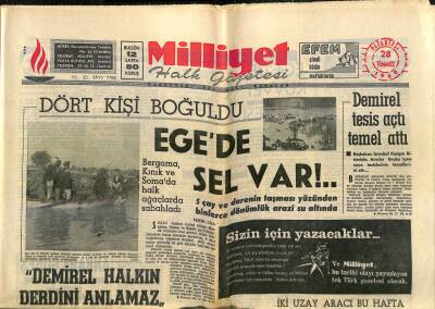 Milliyet Halk Gazetesi 28 Temmuz 1969 - Mısır Uçakları İsrail Üslerini Bombaladı GZ118719 - 1