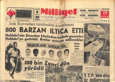 Milliyet Halk Gazetesi 29 Ağustos 1963 - Saygonda İntiharları Önleme Ekibi Kuruldu - 800 Bin Barzan İltica Etti GZ118174 - 1