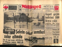 Milliyet Halk Gazetesi 29 Aralık 1962 - Asgari Geçim İndirimi 1800 Liraya Çıktı GZ67928 - 2