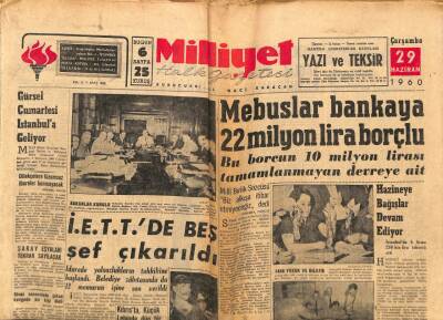 Milliyet Halk Gazetesi 29 Haziran 1960 - İETTde Beş Şef Çıkarıldı GZ79197 - 1