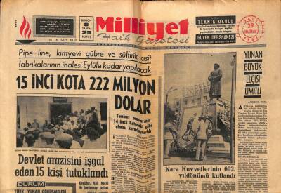 Milliyet Halk Gazetesi 29 Haziran 1965 - Nasır , Bin Bellanın Korunmasını İstedi GZ81171 - 1