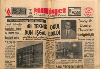 Milliyet Halk Gazetesi 29 Haziran 1968 - Asgari Ücret 12 Liraya Çıkacak - Sunay İle Demirel Üniversite İşini Görüştü GZ117684 - 1