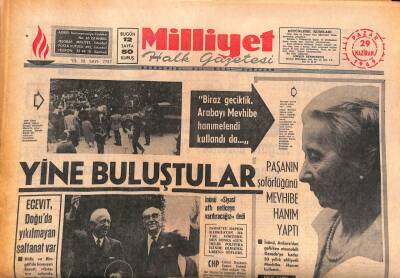Milliyet Halk Gazetesi 29 Haziran 1969 - Paşanın Şoförlüğünü Mevhibe Hanım Yaptı-Türk Bestesi Finale Kaldı GZ86732 - 1
