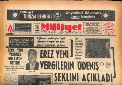 Milliyet Halk Gazetesi 29 Haziran 1970 - Vergi Kanunu Tartışması Genişliyor GZ86992 - 1