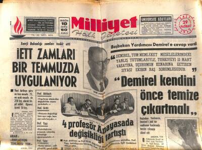 Milliyet Halk Gazetesi 29 Haziran 1971 - 4 Profesör Anayasada Değişikliği Tartıştı GZ81982 - 1