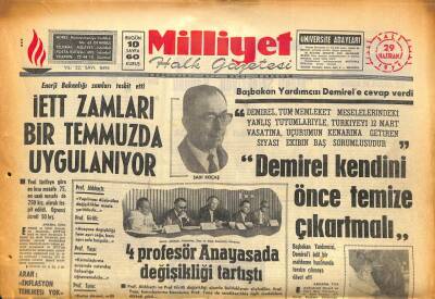 Milliyet Halk Gazetesi 29 Haziran 1971 - İETT Zamları 1 Temmuzda Uygulanıyor GZ86332 - 1