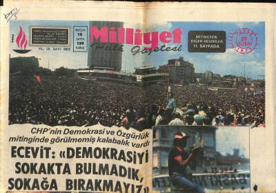 Milliyet Halk Gazetesi 29 Haziran 1975 - CHPnin Demokrasi Ve Özgürlük Mitinginde Görülmemiş Kalabalık Vardı GZ122133 - 1