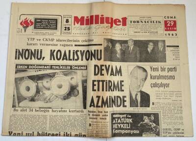 Milliyet Halk Gazetesi 29 Kasım 1963 - Toptaşı Cezaevinde Mahkumlar Ayaklandı GZ60267 - 1