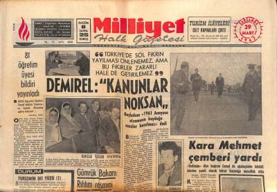 Milliyet Halk Gazetesi 29 Mart 1967 - Kara Mehmet Çemberi Yardı GZ88560 - 1