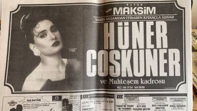 Milliyet Halk Gazetesi 29 Mart 1990 - Büyük Maksim Gazino Afişi * Hüner Coşkuner GZ72732 - 4