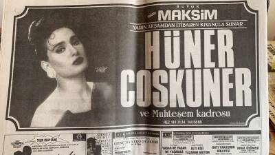 Milliyet Halk Gazetesi 29 Mart 1990 - Büyük Maksim Gazino Afişi * Hüner Coşkuner GZ72732 - 2