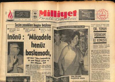 Milliyet Halk Gazetesi 3 Ağustos 1965 - Tahtakılıç , Yönetim Kurulundan Çekildi - Seçim Yasakları Bugün Başlıyor GZ117687 - 1