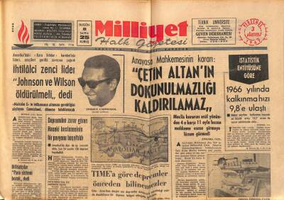 Milliyet Halk Gazetesi 3 Ağustos 1967 - İddialı İngiliz Gençleri Ankarada Bir Türk Folklorcusu İle Yarıştılar GZ88574 - 1