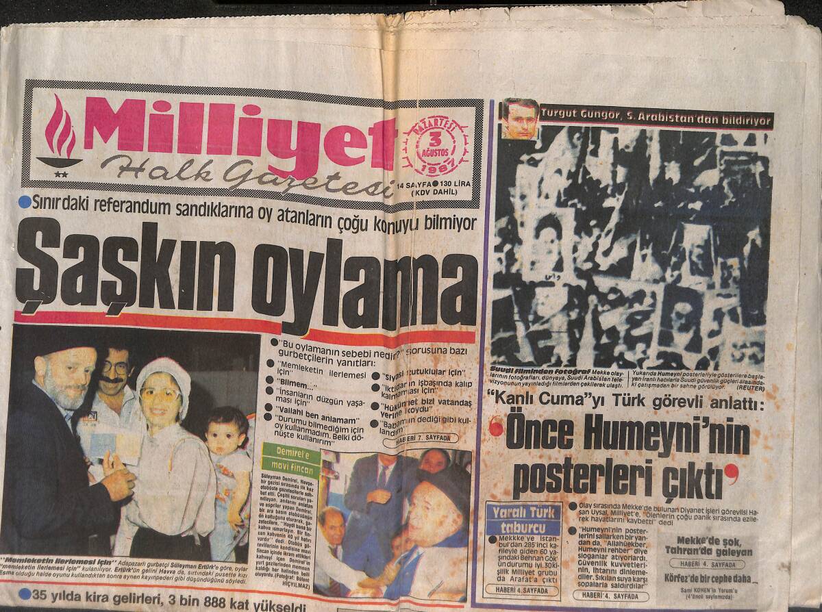 Milliyet Halk Gazetesi 3 Ağustos 1987 - Mike Tyson Yine En Büyük - Kanlı Cuma'yı Türk Görevli Anlattı GZ152860 - 1