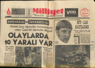 Milliyet Halk Gazetesi 3 Aralık 1969 - My-Lai Katliamı - Trabzonu Bırakan Amerikalılar Gidiyorlar GZ118250 - 1