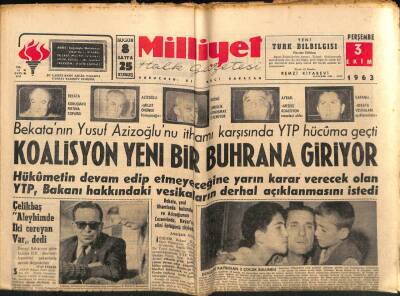 Milliyet Halk Gazetesi 3 Ekim 1963 - 41 Yıllık Gazeteci Ferdi Öner Dün Vefat Etti GZ92856 - 1