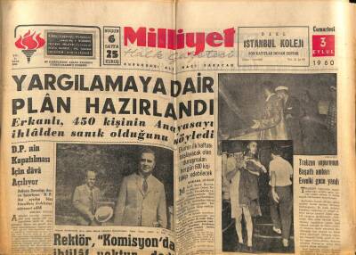 Milliyet Halk Gazetesi 3 Eylül 1960 - DPnin Kapatılması İçin Dava Açılıyor GZ81174 - 1