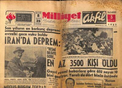 Milliyet Halk Gazetesi 3 Eylül 1962 - Tayfundan Hong-Kongda 59 Kişi Öldü - İranda Deprem Resmi Belgeye Göre En Az 300 Kişi Öldü GZ92747 - 1