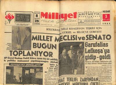 Milliyet Halk Gazetesi 3 Eylül 1964 - Zanzibarda Kadın Askerler - Millet Meclisi Ve Senato Bugün Toplanıyor GZ121456 - 1