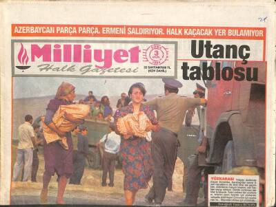 Milliyet Halk Gazetesi 3 Eylül 1993 - Azerbaycan Parça Parça.Ermeni Saldırıyor GZ105631 - 1
